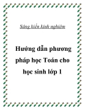 Kinh nghiệm hướng dẫn phương pháp học Toán cho học sinh lớp 1 hiệu quả
