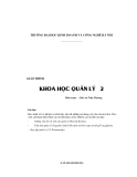 Giáo trình Khoa học quản lý 2 - GS. Trần Phương (Chuẩn nhất)