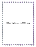 Phương thức giải quyết phàn nàn của khách hàng