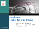 Bài giảng Quản trị văn phòng Phạm Thị Minh Lan