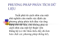 Bài giảng phương pháp phân tích dữ liệu: Kinh nghiệm và chuẩn nhất