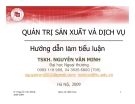 Hướng dẫn làm tiểu luận: Quản trị sản xuất và dịch vụ