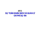 Dự toán ngân sách và quản lý chi phí dự án: Bài giảng Quản lý dự án (TS Phùng Tấn Việt) - Chương 5