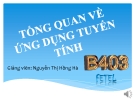 Ứng dụng tuyến tính: Tổng quan từ Nguyễn Thị Hồng Hà