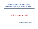 Bài giảng Kế toán chi phí: Chương 1 - Khái niệm chung (TS Nguyễn Thanh Hùng)