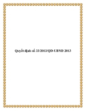 Quyết định số 33/2013/QĐ-UBND