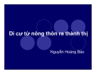 Di cư từ nông thôn ra thành thị: Bài giảng của Nguyễn Hoàng Bảo