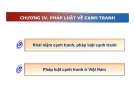 Bài giảng Luật kinh doanh (Cao Thùy Dương) - Chương 4 Pháp luật về cạnh tranh