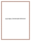Văn bản số 30/2013/QĐ-UBND