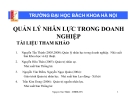 Bài giảng Quản lý nhân lực trong doanh nghiệp - Nguyễn Tấn Thịnh