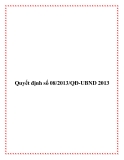 Văn bản quyết định 08/2013/QĐ-UBND 2013