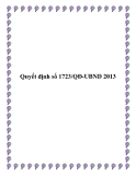 Quyết định số 1723/QĐ-UBND 2013
