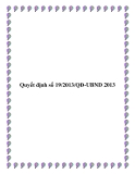 Quyết định số 19/2013/QĐ-UBND