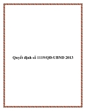 Quyết định số 1119/QĐ-UBND 2013