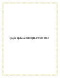 Quyết định số 2002/QĐ-UBND 2013