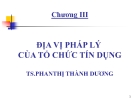 Bài giảng Pháp luật ngân hàng Chương 3: TS. Phan Thị Thành Dương (Chuẩn nhất)