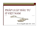 Bài giảng Pháp luật về đầu tư ở Việt Nam của TS.LS. Nguyễn Quốc Vinh