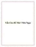 Vẫn Còn Để Nhớ - Viên Ngọc