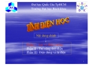 Bài giảng Tĩnh điện học Phần I - Tài liệu ĐHBK TP.HCM