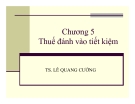 Bài giảng Phân tích chính sách thuế Chương 5: Ts. Lê Quang Cường