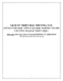 Bài giảng Lịch sử triết học phương Tây Đinh Ngọc Thạch: Tổng hợp kiến thức
