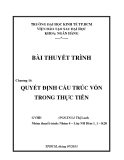 Quyết định cấu trúc vốn trong thực tiễn: Tiểu luận chi tiết
