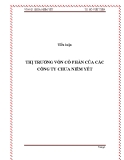 Tiểu luận: Thị trường vốn cổ phần của các công ty chưa niêm yết