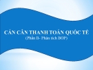 Bài giảng Cán cân thanh toán quốc tế: Phân tích BOP (Phần B)