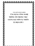 Ứng dụng công nghệ thông tin trong giảng dạy môn Tự nhiên Xã hội lớp 3: SKKN