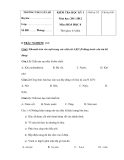 Đề kiểm tra học kì 1 Hóa 8 (2011 - 2012) trường THCS Lê Lợi - Tuyển tập đề thi