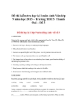 Đề thi kiểm tra học kì I môn Anh Văn lớp 9 năm học 2013 – Trường THCS Thanh Oai – Đề 3