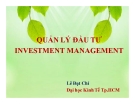Bài giảng Quản lý đầu tư Lê Đạt Chí