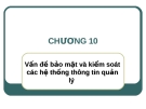 Bài giảng Hệ thống thông tin quản lý: Chương 10 - ThS. Thái Kim Phụng