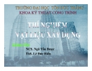 Bài giảng Thí nghiệm Vật liệu xây dựng ĐH Tôn Đức Thắng chuẩn nhất