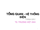 Bài giảng Tổng quan Hệ thống điện TS. Trương Việt Anh
