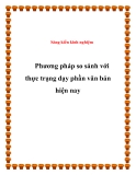 SKKN: Phương pháp so sánh với thực trạng dạy phần văn bản hiện nay