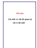 Bài tập nhóm: Quản trị rủi ro lãi suất và lãi suất