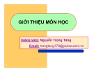 Bài giảng Hóa lý Chương 1: GV. Nguyễn Trọng Tăng (Chi tiết)