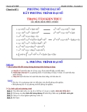 Chuyên đề luyện thi ĐH 1: Phương trình đại số và bất phương trình đại số - Huỳnh Chí Hào