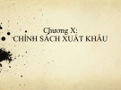 Chính sách xuất khẩu: Bài giảng Kinh tế ngoại thương - Chương 10