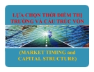 Lựa chọn thời điểm thị trường và cấu trúc vốn: Tiểu luận chi tiết