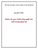 Luận văn: Khảo sát quy trình công nghệ sản xuất trang phục lót