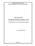 Tập bài giảng Kinh doanh bất động sản - PGS.TS. Nguyễn Thế Phán