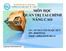 Định giá doanh nghiệp: Bài giảng Quản trị tài chính nâng cao - TS. Nguyễn Ngọc Huy