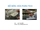 Bài giảng Hóa phân tích: GV. Lại Thị Hiền (Chi tiết, Chuẩn nhất)