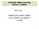 Bài giảng Chính sách phát triển nguồn lực khoa học và công nghệ [Mới nhất]