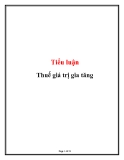 Tiểu luận: Thuế giá trị gia tăng