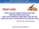 Tham luận: Một số kinh nghiệm trong đổi mới phương pháp giảng dạy môn viết (writing) theo học chế tín chỉ cho sinh viên ngành Tiếng Anh thương mại