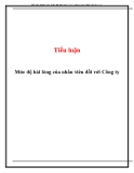Tiểu luận: Khảo sát mức độ hài lòng của nhân viên đối với công ty