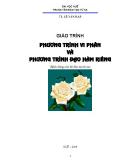 Giáo trình Vi phân và phương trình đạo hàm riêng Phần B: TS. Lê Văn Hạp